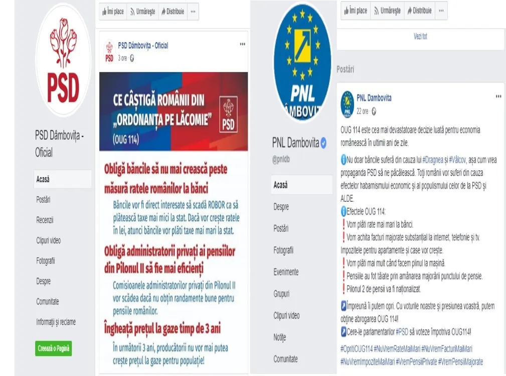 Război pe facebook. PNL DB versus PSD DB, pe tema "ordonanței lăcomiei"
