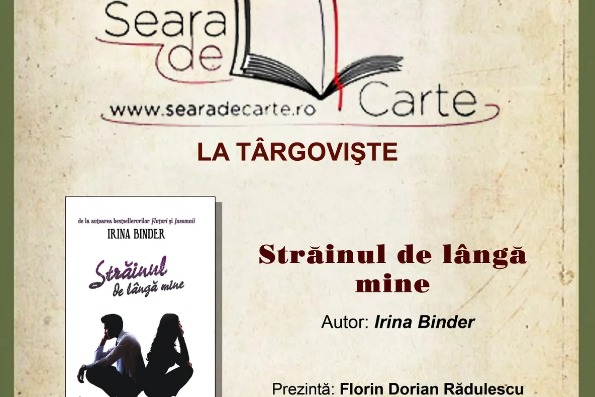 O nouă întâlnire „Seara de carte la Târgovişte”, la sediul Bibliotecii Judeţene