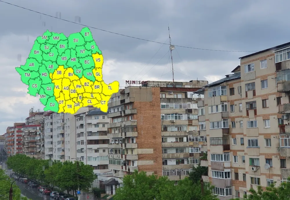 Cod galben de furtună prelungit, în Dâmbovița (4 mai). Ploi torențiale în județ. Vremea rea continua până joi