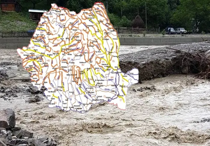 Pericol de inundații! Avertizare hidrologică cod galben și portocaliu, (și) în județul Dâmbovița