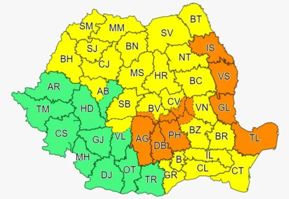 O nouă alertă de vremea rea în Dâmbovița şi Prahova. Cod portocaliu de ploi abundente, vijelii și grindină
