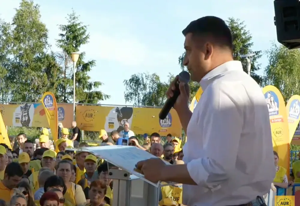 PROTEST AUR ÎN FAȚA BIROULUI ELECTORAL CENTRAL, FAŢĂ DE "HOTĂRÂREA ABUZIVĂ" DE EXCLUDERE A MEMBRILOR AUR DIN SECŢIILE DE VOT ÎN DIASPORA