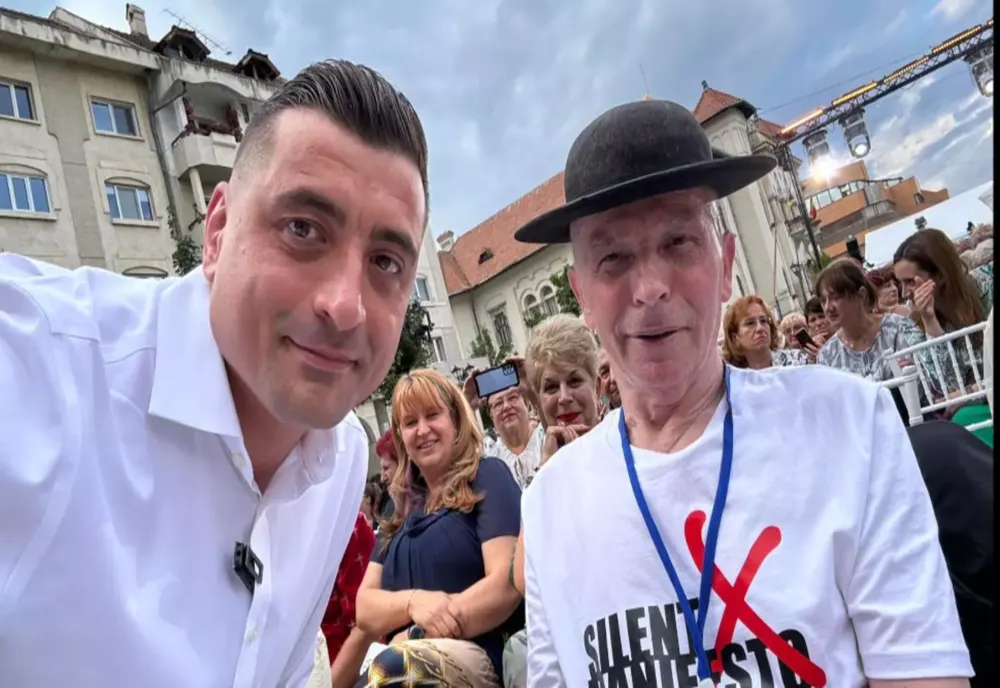 GEORGE SIMION, BAIE DE MULȚIME LA CÂMPULUNG, ÎN FIEFUL ELENEI LASCONI: VOI FI PREȘEDINTELE CELOR MULȚI - VIDEO