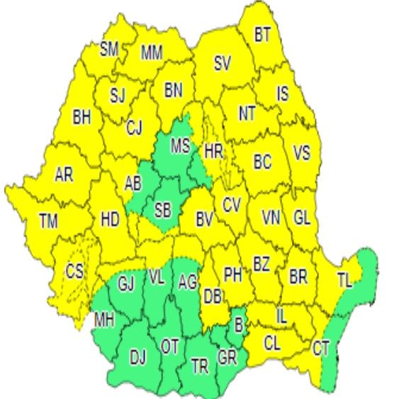 Ziua și Codul. Noi avertizări de furtună și căderi importante de precipitații