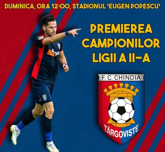 Calificarea Chindiei Târgoviște în prima ligă, sărbătorită astăzi pe Eugen Popescu