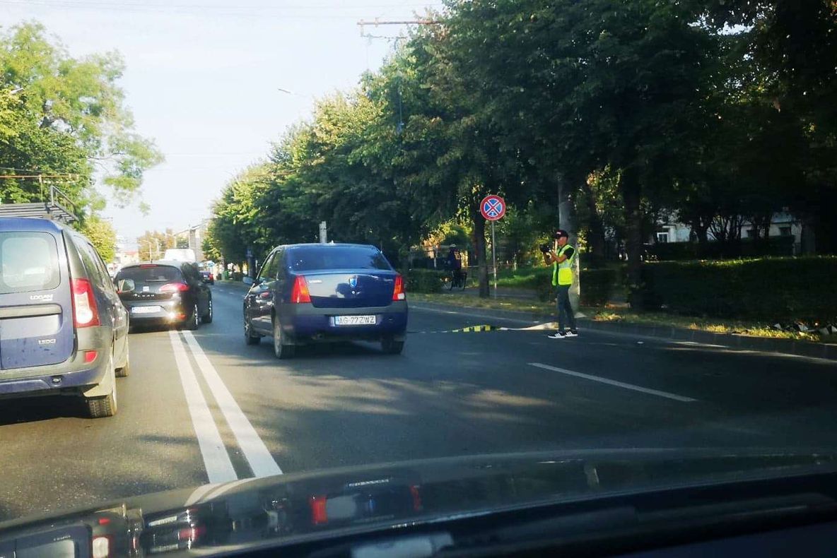 Circulație îngreunată în Târgoviște, din cauza unui accident cu pieton