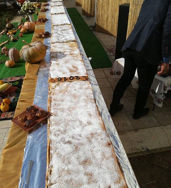 FOTO Trei zile de frămânat și o plăcintă de 17 metri, la Festivalul Dovleacului