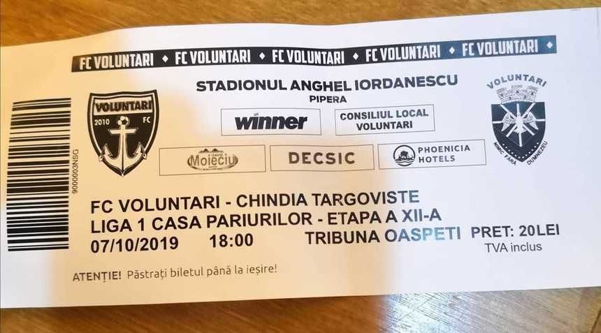 Acuze după meci. FC Voluntari a împărțit biletele diferențiat la meciul cu Chindia
