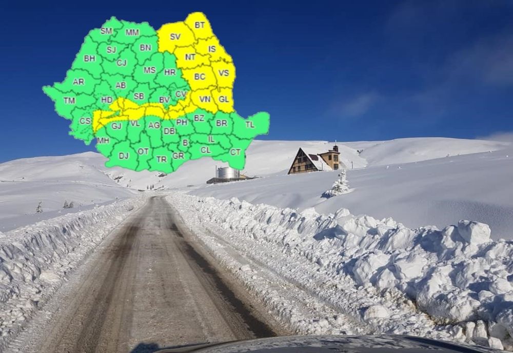 Cod galben de vânt puternic în zonele de munte din Carpații Meridionali și de Curbură. Vânt de 100 km/h și în Dâmbovița