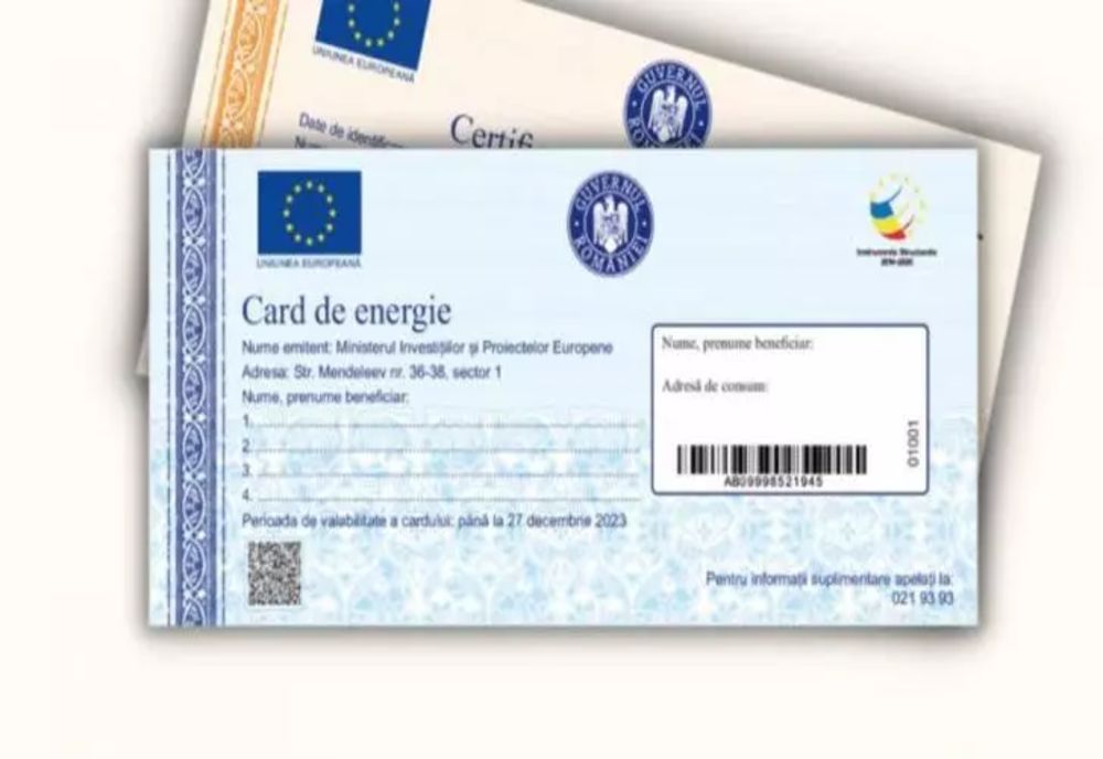 Se prelungește valabilitatea cardurilor de energie. Până când pot fi cheltuiți banii