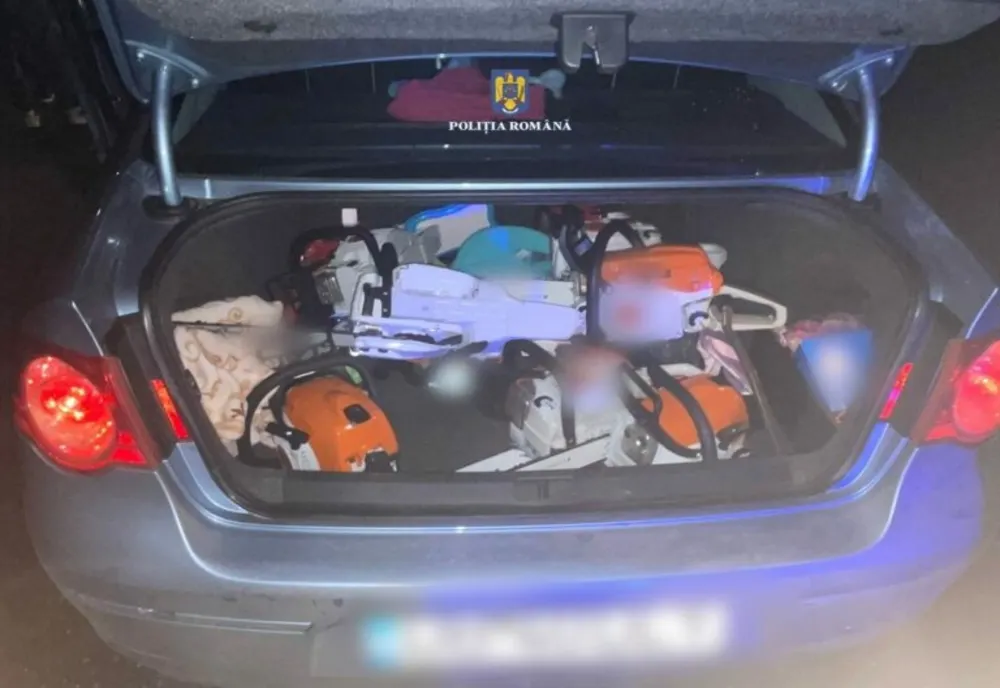 Dâmbovița: Tineri prinși în trafic, după ce au furat mai multe drujbe dintr-o societate comercială