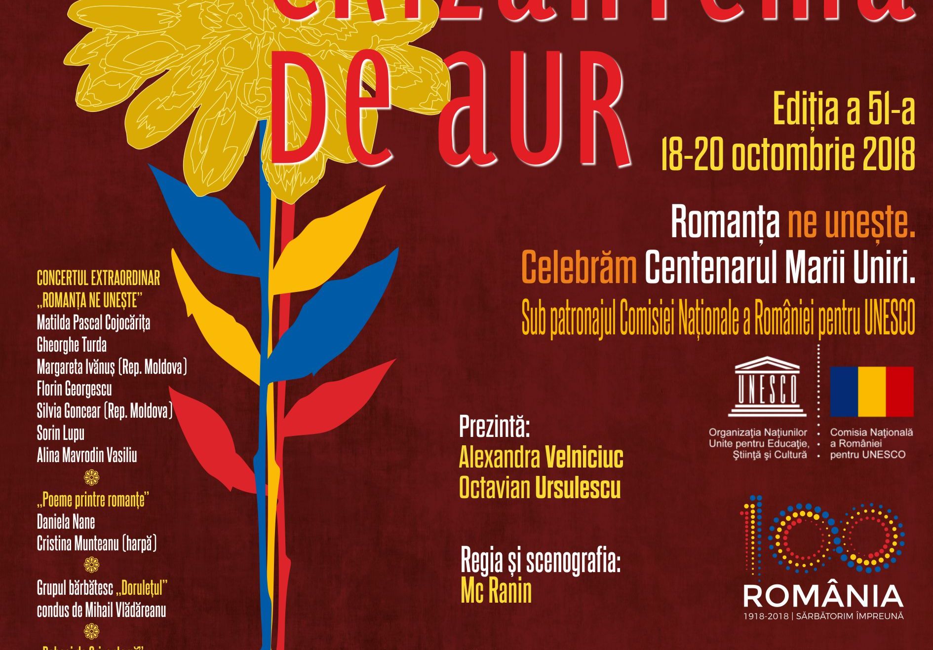 afis tehnic Crizantema de aur 2018-Concert Romanta ne uneste