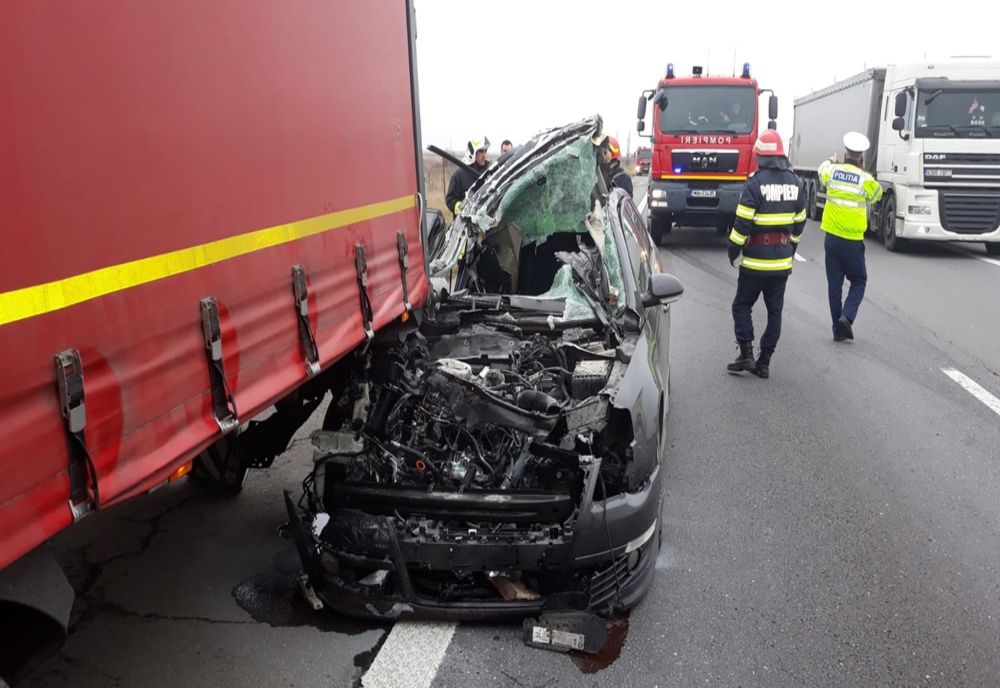 Trafic blocat pe A1 (km 82) după un accident produs la granița dintre Argeș și Dâmbovița