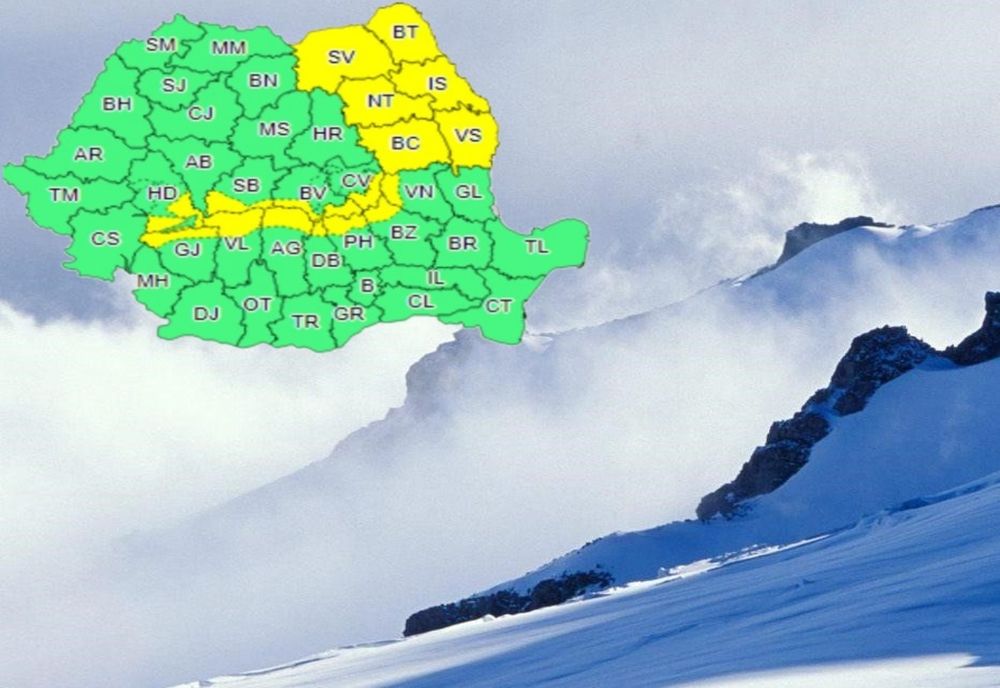 Cod gaben de viscol și zăpadă în zona de munte, din Carpații Meridionali