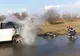 Un autoturism a luat foc pe o stradă din Târgoviște