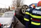 Accident în Târgoviște. Un șofer s-a răsturnat cu mașina pe plafon