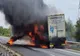 UN TIR A LUAT FOC ÎN MERS PE A1